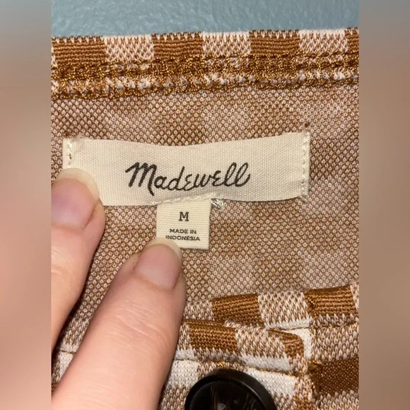 Madewell Gingham Blouse sz Med - Picture 2 of 9